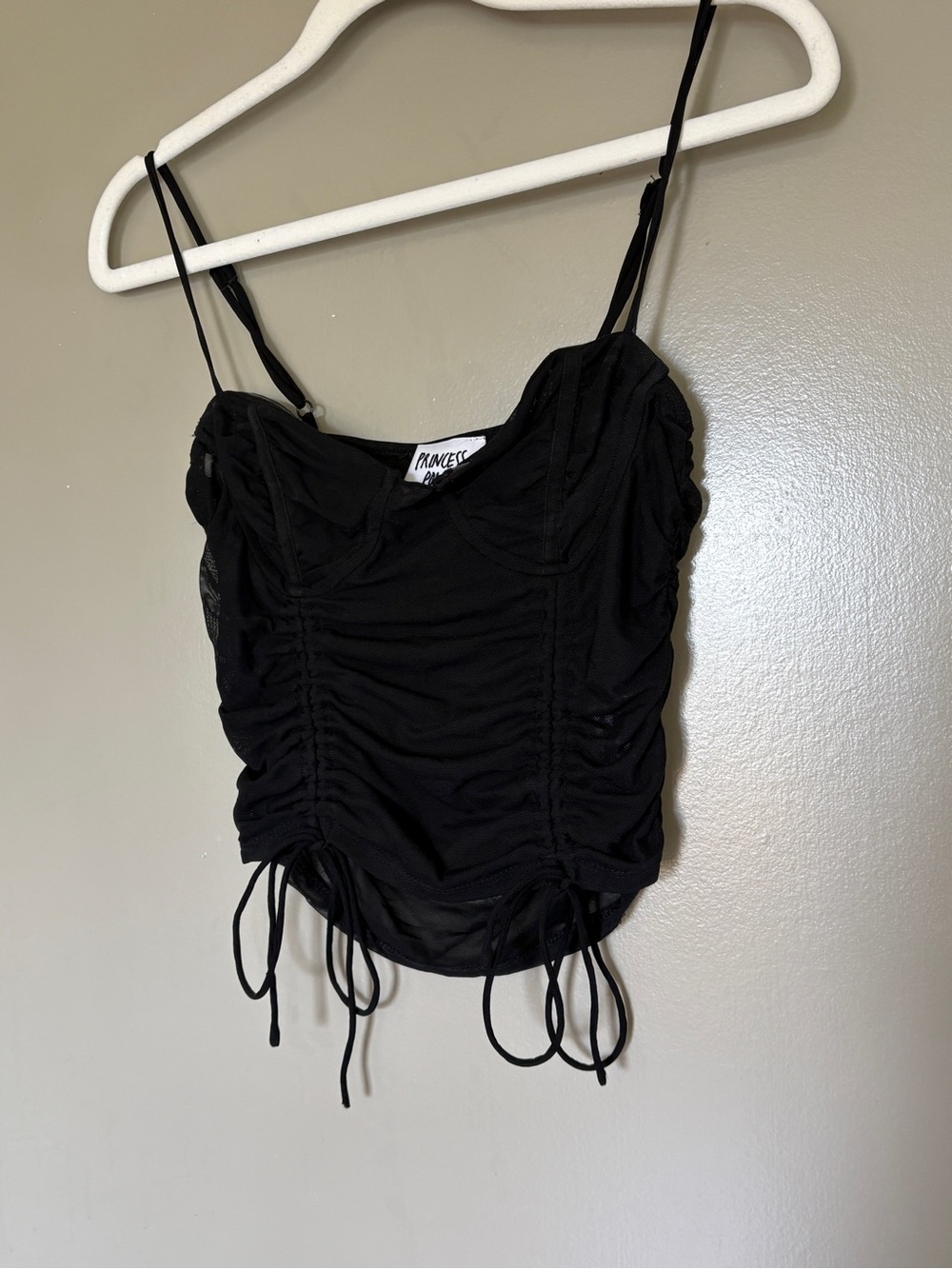 Princess Polly Black Ruched Drawstring Cami - Picture 9 of 9